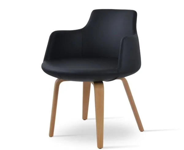 Dervish Armchair sohoConcept Upholstery Color: Black, Leg Color: Wenge
