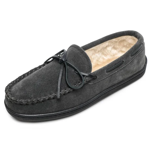 Minnetonka Pile Lined Hardsole Slipper - Gray - Loafers