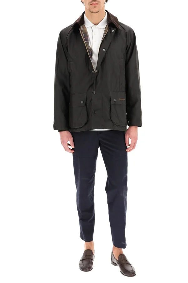 Barbour Bedale Classic Jacket in Waxed Cotton 44 Brown, Green Cotton