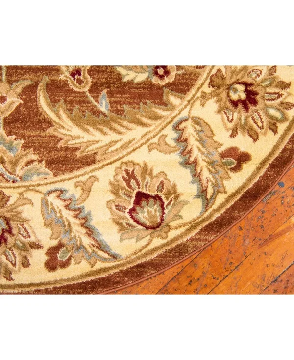 Unique Loom Hickory Voyage Rug (Brick Red - 6& x 6& Round)