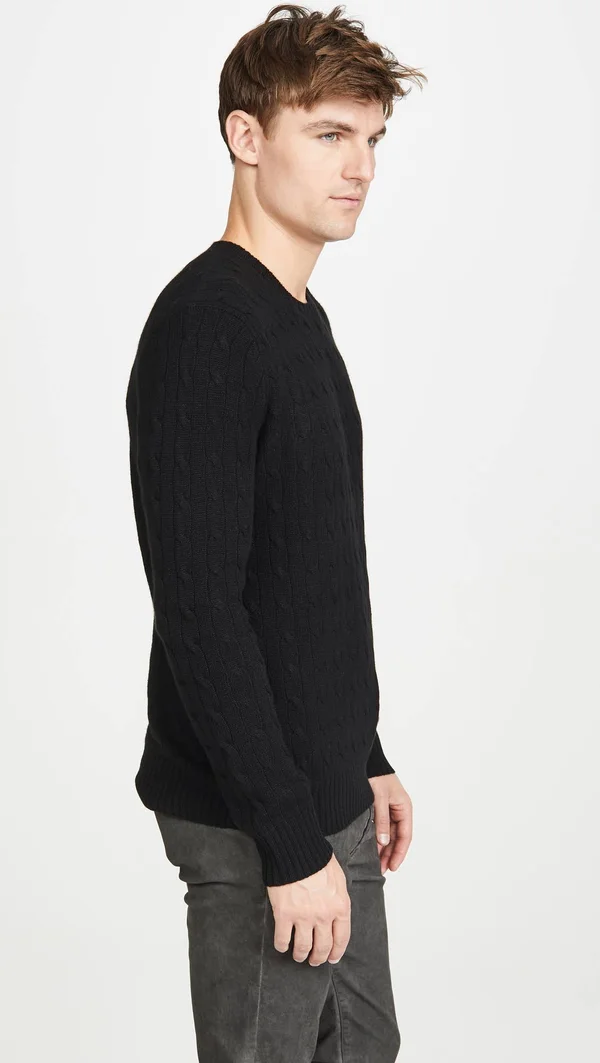 Polo Ralph Lauren Cable-Knit Cashmere Sweater: Men's - Polo Black - M