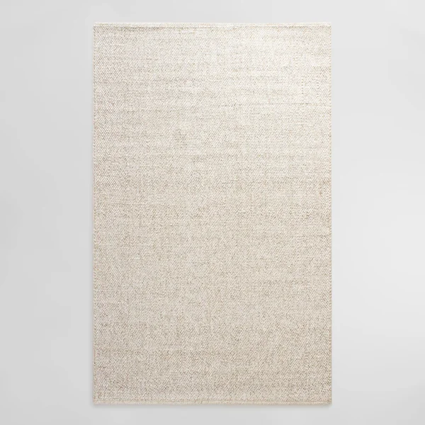 Ivory Tonal Sweater Wool Emilie Area Rug: White - 3' x 5' by World Market
