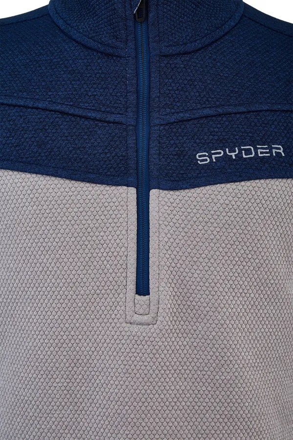 Spyder Men's Encore Half Zip Fleece Jacket - Medium - Abyss - Volcano