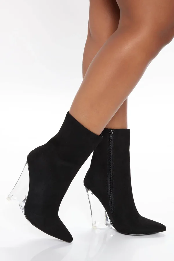 Womens Francoise Wedge Booties in Black Size 6.5 by Fashion Nova