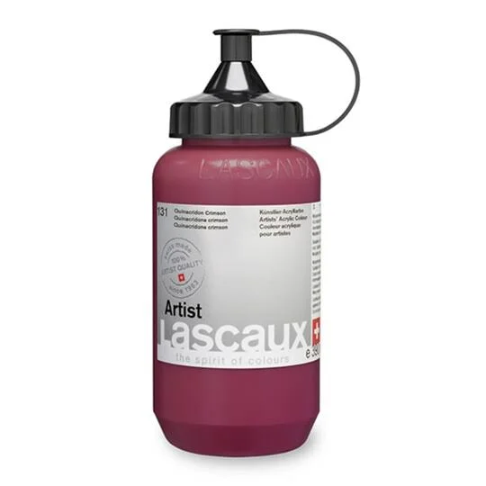 Lascaux Artist Acrylics - Quinacridone Crimson, 390 ml Tube