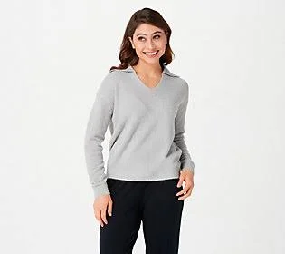 Barefoot Dreams CozyChic Lite Ribbed CollarPullover - Size X-Large, Rain