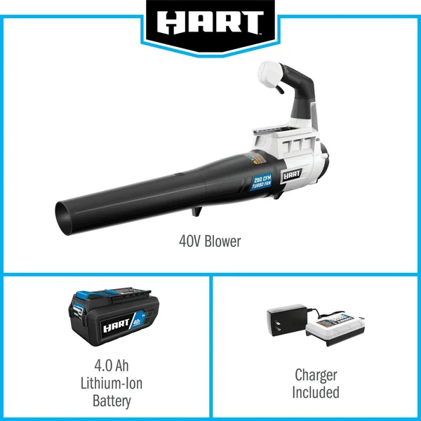 Hart 40-Volt Cordless Turbo Fan Blower Kit (1) 4.0Ah Lithium-Ion Battery