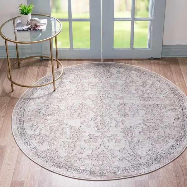Porch & den Rask Scrolling Floral Area Rug - 6& x 9& - Beige