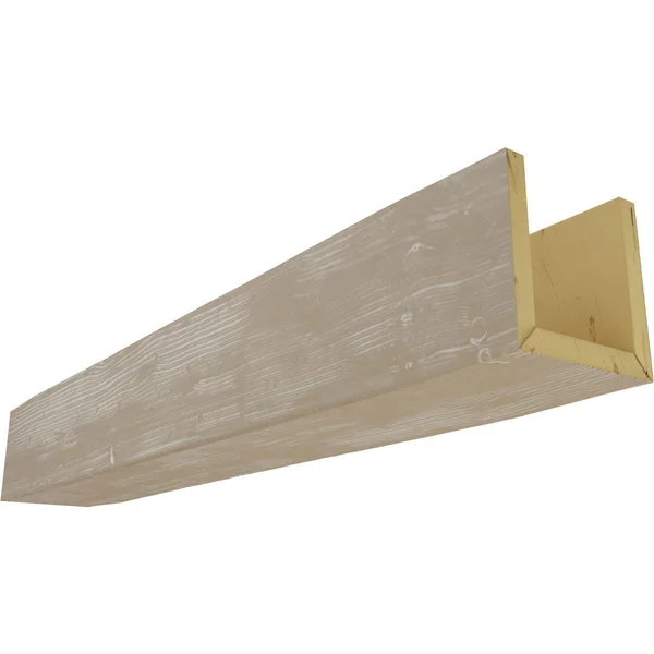 Ekena Millwork BMSD3C0040X040X096WH 4x22W x 4x22H x 8&L 3-Sided (U-beam) Sandblasted Endurathane Faux Wood Ceiling Beam, White W