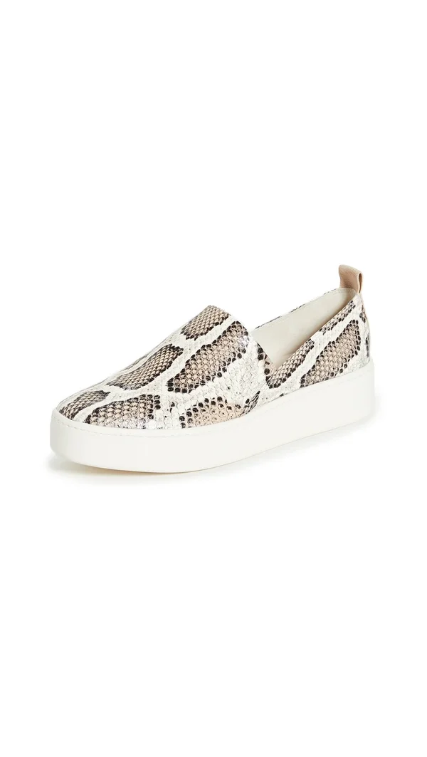 Vince Leather Saxon-2 Slip on Sneaker, Women - Taupe - 10