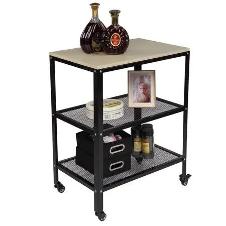 Mojoyce 3-Tier Kitchen Microwave Cart Rolling Kitchen Utility Cart Standing Bakers - Size: One size, White