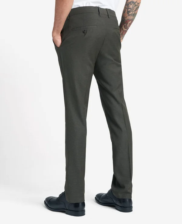 Kenneth Cole Reaction Men's Extra Slim-Fit Stretch Micro Check Houndstooth Dress Pants - Chocolate