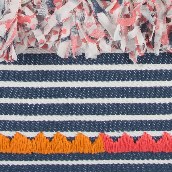Rizzy Home Decorative Poly Filled Throw Pillow Stripe 20 inchx20 inch Navy - Size: 20 inch x 20 inch