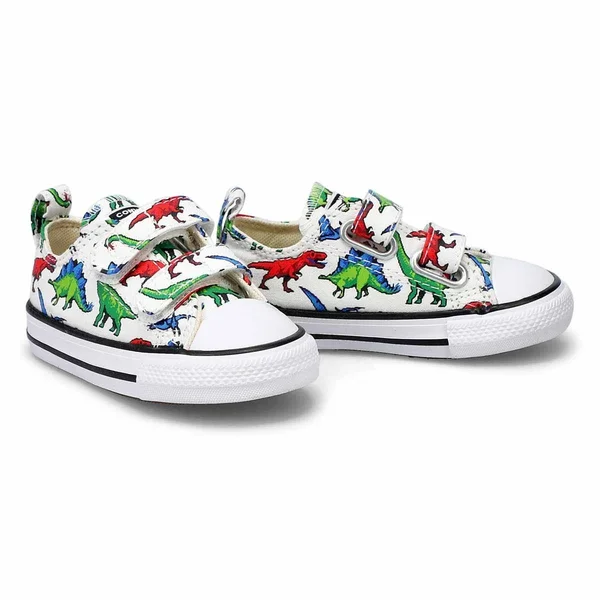 Converse - Kids - White Dino Chuck Taylor All Star 2V Infants Ox Trainers 21 (UK 5) - Boy