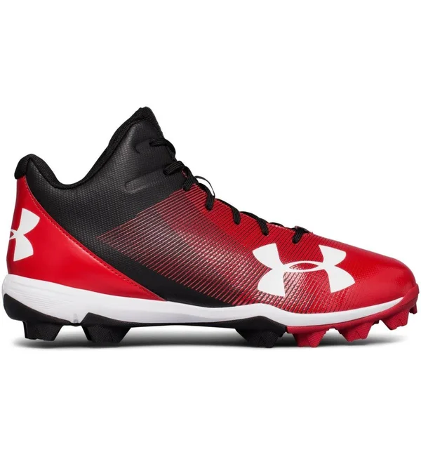 Under Armour Men's Leadoff Mid RM Baseball Cleats Black/White 9.5