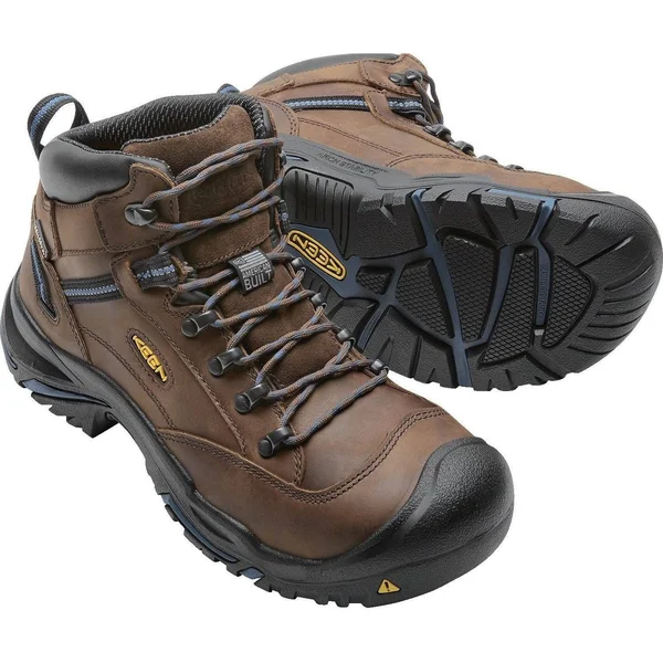 Keen Men's Waterproof Steel Toe Boots Braddock Al Mid, 12, Bison/Ensign Blue