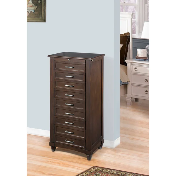 Nathan Direct J1257-L-E 9 Drawer Jewelry Armoire with Cushions