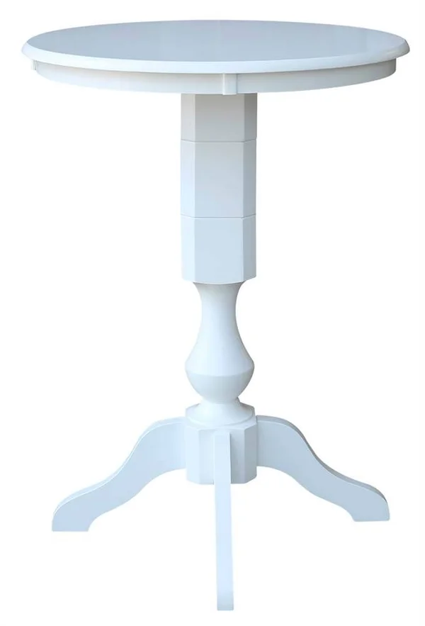 International Concepts 30x22 Round Top Pedestal Table - 40.9x22H, White