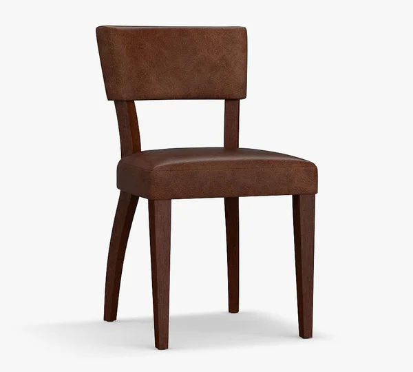 Payson Leather Dining Side Chair - Mahogany Leg, Vintage Caramel