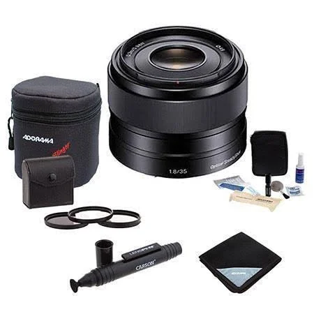 Sony 35mm f/1.8 OSS E-Mount NEX Camera Lens #SEL35F18 Value Kit with ACC