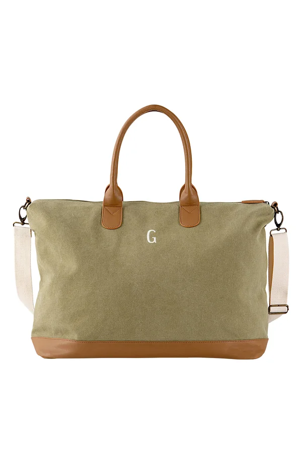 Cathy&s Concepts Green Personalized Washed Canvas Weekender