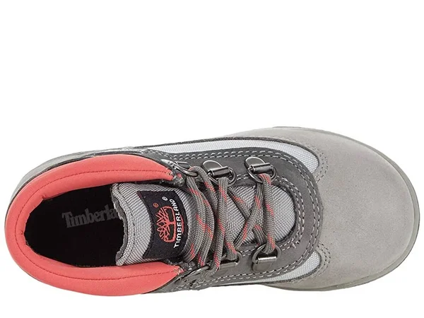 Timberland Field Mid Grey/Red Toddler Boys& Boot Shoes - Size: 4, Leather/Plastic/Steel