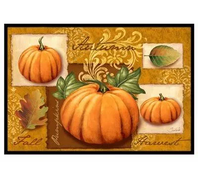 Gavrilovic Fall Harvest Pumpkins Non-Slip Indoor Only Door Mat Gracie Oaks Mat Size: Rectangle 2& x 3&