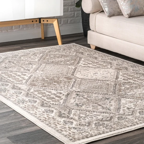 nuLOOM Vintage Tile Becca Charcoal 10 ft. x 14 ft. Area Rug - Grey