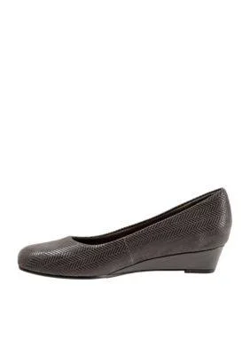 Trotters Women's Lauren, Dark Grey Suede/Patent Leather