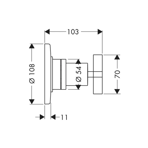 Axor Citterio Trio/Quattro shut-off/diverter Valve 3/4