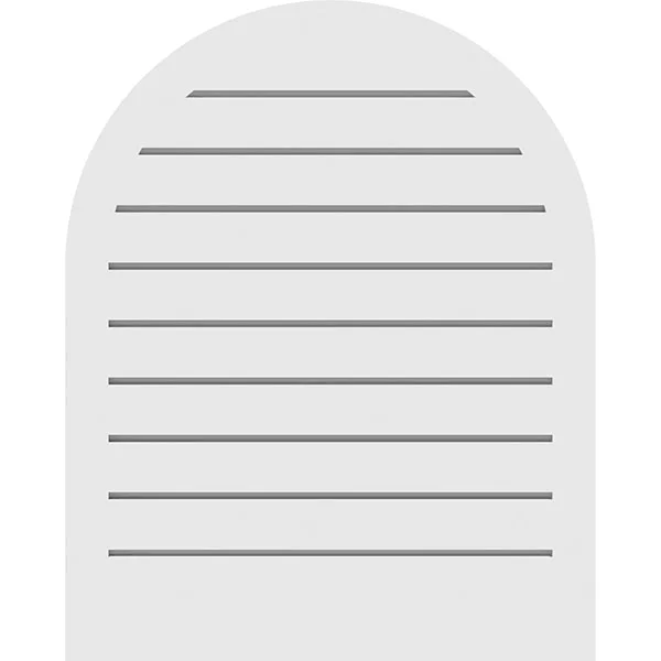 Ekena Millwork GVPRT18X1402SF 18x22W x 14x22H Round Top Surface Mount PVC Gable Vent: Functional - w/ 2x22W x 1-1/2x22P Brickmoul