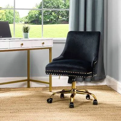 Clichy Task Chair Gold Flamingo Upholstery Color: Black