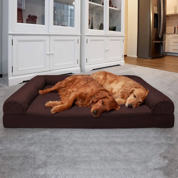FurHaven Quilted Orthopedic Sofa Pet Bed - Toasted Brown (Jumbo Plus)