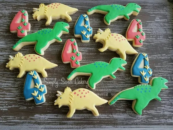 Dinosaurs and Number Cookies (36 Cookies)