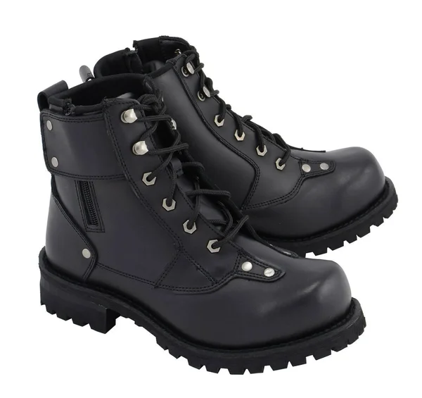 M Boss Motorcycle Apparel Bos49007 Men's 7 Inch Black Outlaw Leather Motorcycle Boots - Black - 15