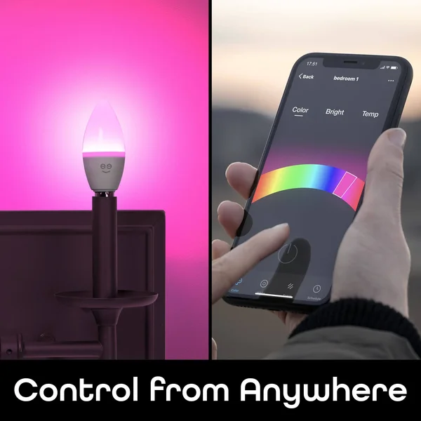 Geeni Prisma Plus Candle Smart Wi-Fi Multicolor Candle Bulbs (4 Pack)