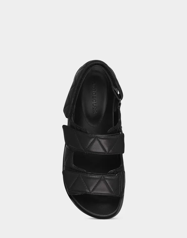 Women's Aerosoles Lamirca Sandal - Black Leather - Size 8