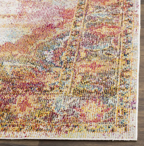 Safavieh CRS508V Crystal Cream, Rose Area Rug - 7& x 7& Round