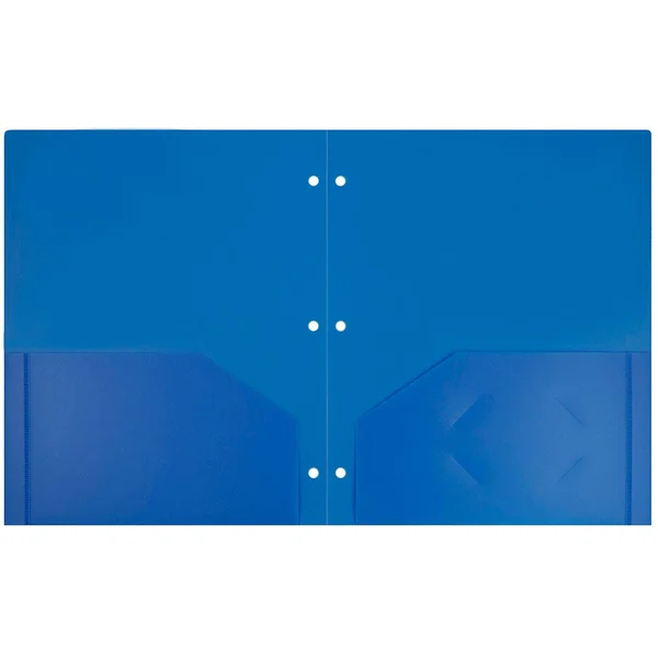 Jam Plastic Two Pocket 3 Hole Punched Presentation School Folder - Blue, 108/pack