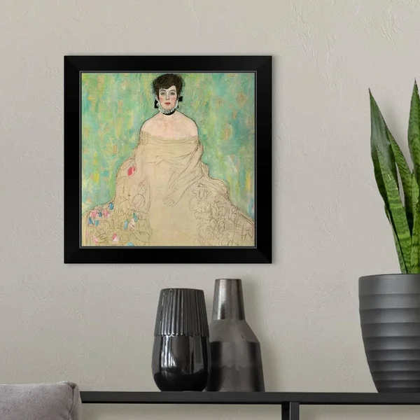 Portrait of Amalie Zuckerkandl - 1917-1918, Black Framed Wall Art, 16x16, Great Big Canvas