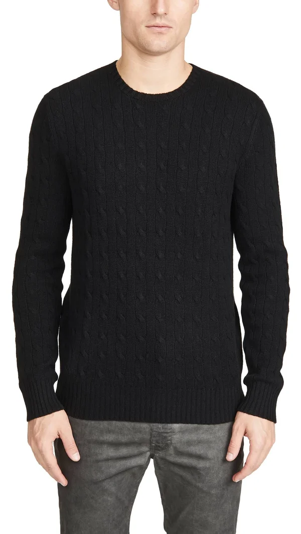 Polo Ralph Lauren Cable-Knit Cashmere Sweater: Men's - Polo Black - M