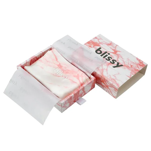 Blissy 100% Mulberry 22-Momme Silk Pillowcase - Rose White Marble - Standard