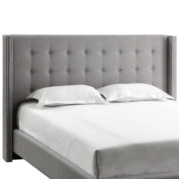 Marion Nailhead Wingback Button Tufted Headboard by Inspire Q