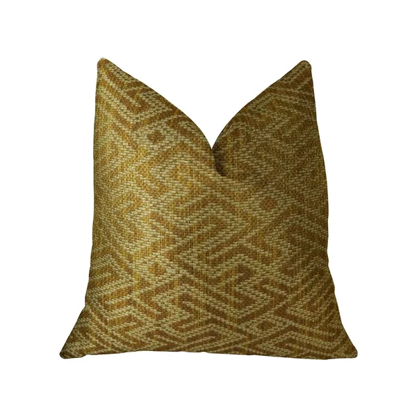 Plutus Deep Bridge Taupe and Copper Handmade Luxury Pillow 20x22L x26x22W