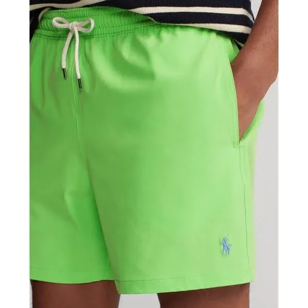 Ralph Lauren Men's 5.75-Inch Traveler Classic Swim Trunk - Size M in Kiwi Lime