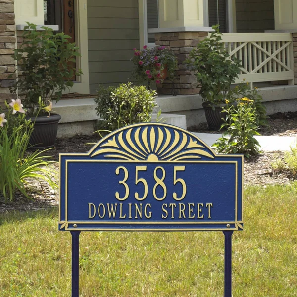 Whitehall Products Sunburst 2-Line Lawn Address Sign