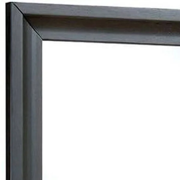 Benjara 32 inch Transitional Style Wooden Frame Mirror, Antique Gray