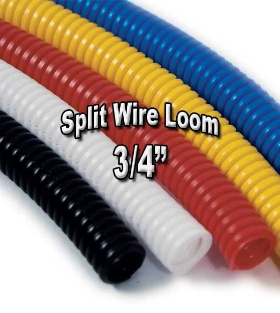 3/4x22 White Split Wire Loom Flex-Guard Convoluted Tubing, 100ft 4307-9C