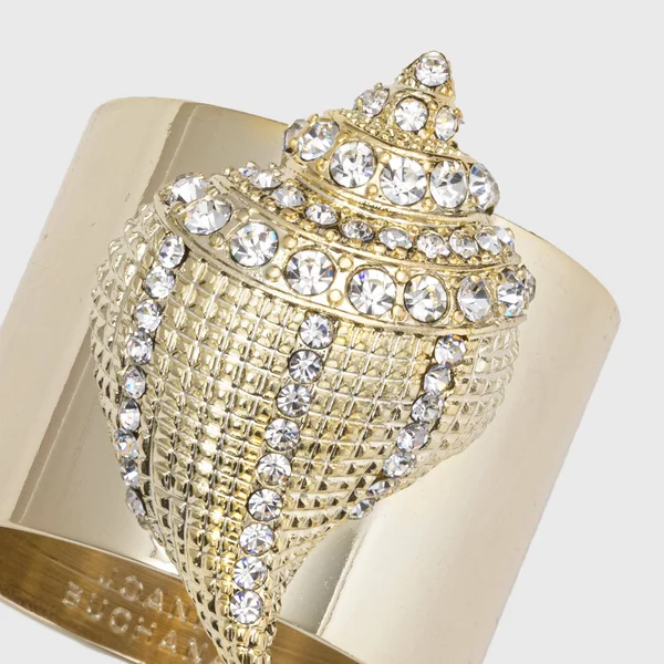 Joanna Buchanan Sparkle Shell Napkin Rings, Set of 2 - Gold