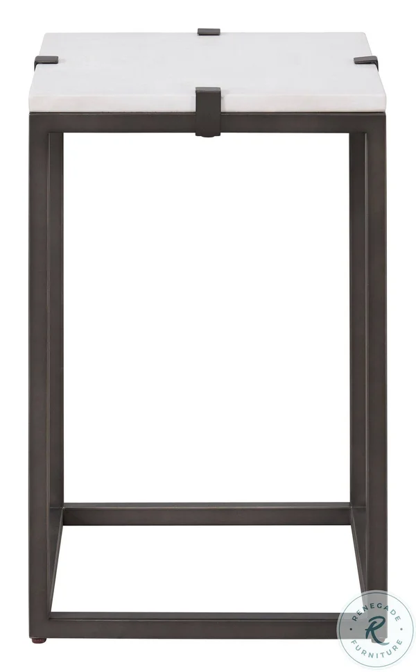 Universal Modern Farmhouse White and Black Archer Chairside Table